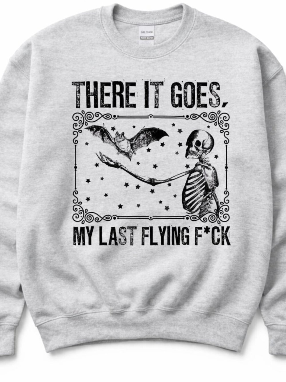 Skull Funny Skeleton Womens Custom Gray Crewneck Graphic Sweatshirt Top